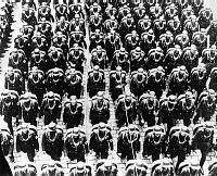 German military police parade at Nuremberg in 1935.