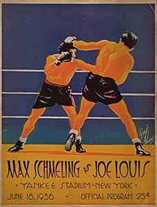 Programa de la pelea de Max Schmeling contra Joe Louis. 18 de junio de 1936.