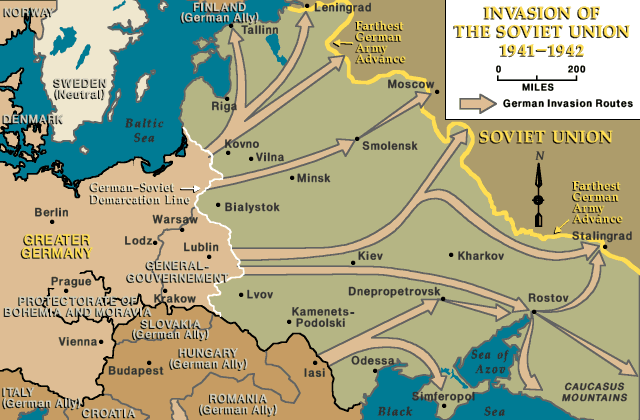 Invasion of the Soviet Union, June 1941 — Map