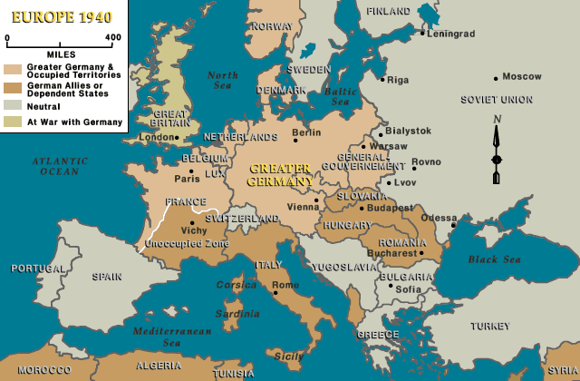 Map Of Europe During Holocaust