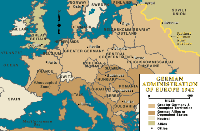 Map Of Europe During The Holocaust