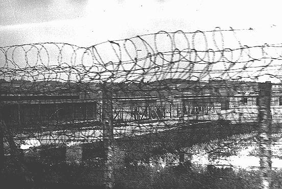 The fence surrounding the Plaszow camp. Plaszow, Poland, 1943-1944.
