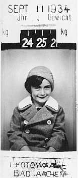 Anne Frank at five years of age. Bad Aachen, Germany, September 11, 1934.