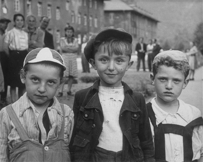 Children in the Bad Reichenhall displaced persons camp. Germany, 1945.