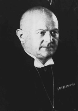 Ludwig Mueller, a Nazi sympathizer, was elected to the position of Reich Bishop in 1933 as Hitler attempted to unite regional Protestant churches under Nazi control. Berlin, Germany, November 17, 1933.