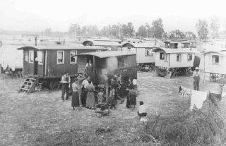 Marzahn, the first internment camp for Roma (Gypsies) in the Third Reich. Germany, date uncertain.