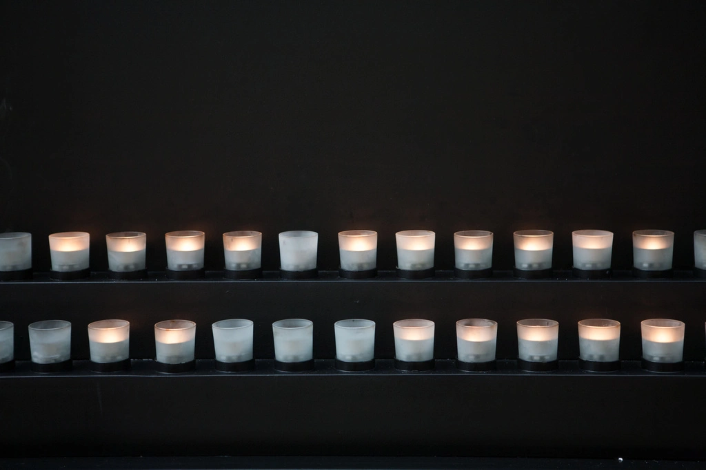Two rows of candles