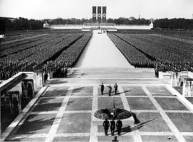 A Nazi Party rally at Nuremberg. September 19, 1934. A Nazi Party rally at Nuremberg. September 19, 1934.