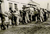 Dachau inmates perform forced labor. 1933. Dachau inmates perform forced labor. 1933.