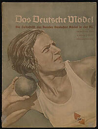 La revista <i>Das Deutsche Mädel</i> (La muchacha alemana) retrata al "ideal" de la atleta aria. Agosto de 1935.