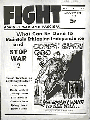 <i>Fight Against War and Fascism</i> was an anti-Nazi publication of American socialists and Communists. November 1935. <i>Fight Against War and Fascism</i> was an anti-Nazi publication of American socialists and Communists. November 1935.