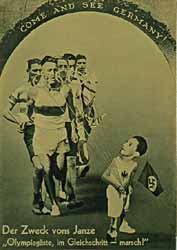 德国宣传部长戈培尔 (Goebbels) 带领世界运动员参加奥运会。