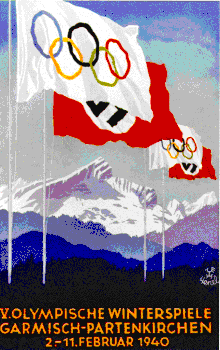 在瑞士圣莫里茨 (St. Moritz) 举办 1940 年冬季奥运会的计划流产后，希特勒获得一次意想不到的机会，奥运会主办权重归德国。1939 年 6 月，再次选定加米施•帕腾基兴 (Garmisch-Partenkirchen) 举办 1940 年冬季奥运会。国际奥委会一致投票赞成“为了体育和奥林匹克运动”，再次由德国主办奥运会，并声称所作决定“不涉及政治问题”。但德国放弃主办 1939 年 11 月冬奥会的邀请，并于两个月后入侵波兰。
