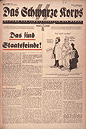 In 1937, Das Schwarze Korps declared that Nazi efforts to combat homosexuality "proved" that fewer than 2 men in 100 were "abnormal." That minority, however (some 40,000 men nationwide, according to the author) posed such a threat, particularly to the nation's susceptible youth, that they should be treated as "enemies of the state" and destroyed. 