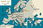 L'Europe de 1933, avec indication des pays baltes