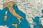 L'Italie de 1933, avec indication de Rome