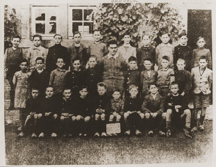 A class of boys from the school in Oradour.