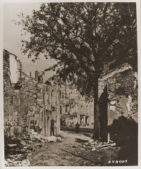 Ruins in Oradour-sur-Glane, France.