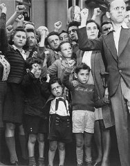 Jewish displaced persons protest Britain's decision...