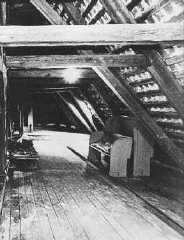 The attic of Gilleleje church, where 80 Jews were in...