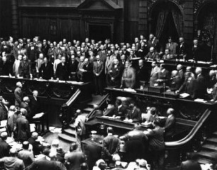 Chancellor Heinrich Bruening announces to the Reichstag...