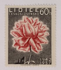 A Czech postage stamp issued in 1957, commemorating...