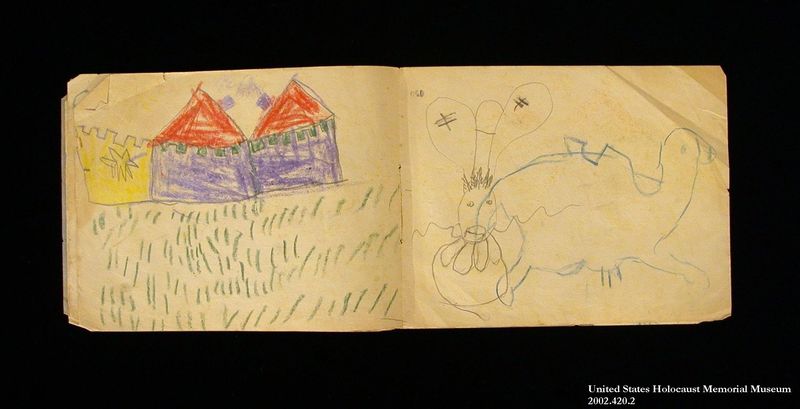 Sketchbook With Make Believe Drawings By A Former Hidden Child Collections Search United States Holocaust Memorial Museum
