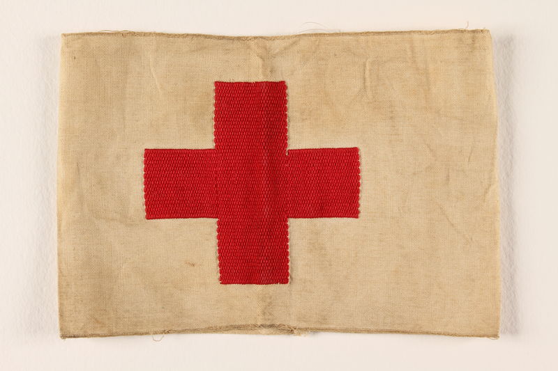 Armband with embroidered red by US Army medic Collections Search - United States Holocaust Memorial
