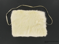 2009.372.4, Child's, white, rabbit fur hand muff, Robinson Family Collection