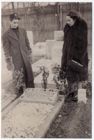 Ruth and Harry Haneman at the grave of their mother, Charlotte Glasfeld Haneman.  She died in September 1944 in Shanghai. Ruth was 20 years old and Harry was 16 years old.