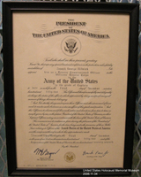 2006.11.34, Framed officer's commission for the US Army Reserves, J. George Mitnick Collection