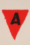 Unused red triangle concentration camp patch with an A found by US military aid worker