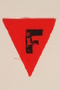Unused red triangle concentration camp patch with an F found by a US military aid worker