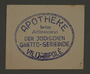 Ink stamp impression from the Kovno ghetto apothecary