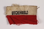 Red and white patch stenciled Buchenwald worn by a Polish Jewish inmate