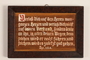 Wooden sign with Biblical verse made in labor camp by a Jehovah’s Witness