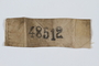 Rectangular Stutthof ID badge numbered 48512 worn by a Lithuanian Jewish inmate