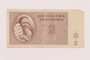 Theresienstadt ghetto-labor camp scrip, 2 kronen note, owned by a child inmate