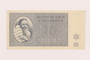 Theresienstadt ghetto-labor camp scrip, 10 kronen note, owned by a child inmate