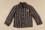 Concentration camp jacket with a prisoner ID patch worn by a Polish Jewish inmate