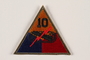 US Army 10th Armored Division shoulder sleeve patch with tank, gun, and red lightning bolt