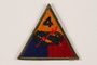 US Army 4th Armored Division shoulder sleeve patch with tank and red lightning bolt