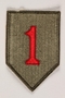 US Army 1st Infantry Division shoulder sleeve patch with a big red numeral one on a green field
