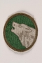US Army 104th Infantry Division shoulder sleeve patch with a howling gray timberwolf