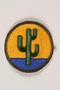 US Army 103rd Infantry Division shoulder sleeve patch with a green cactus on a yellow and blue field