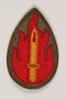 US Army 63rd Infantry Division shoulder sleeve patch with a golden sword within a red flame