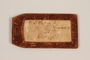 Leather luggage tag used by an Austrian Jewish refugee
