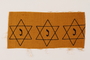 Sheet of three uncut, factory-printed Star of David badges printed with a J acquired by a Belgian Catholic rescuer