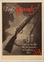 Black and white Sturmabteilung (SA) recruitment poster with a rifle over the British coastline