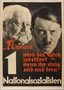 Pro-Nazi election poster with the faces of Hitler and Hindenburg